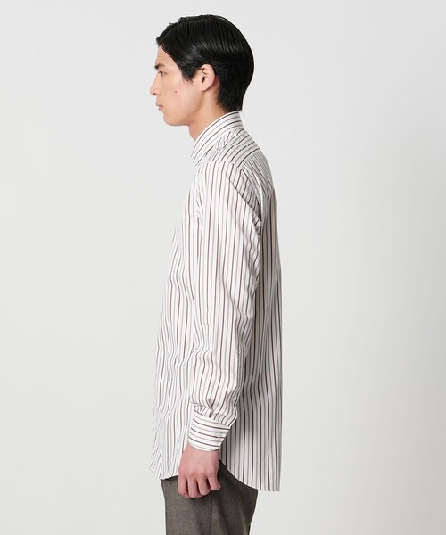 UNITED ARROWS（ユナイテッドアローズ）の「THOMAS MASON/トーマスメイソン オルタネートストライプ セミワイドカラー シャツ（ビジネスシャツ・メンズ・モカ・41cm/40cm/38cm/39cm）」の13枚目の写真