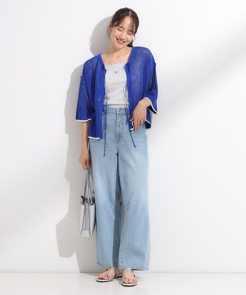 Cutie Blonde(キューティーブロンド)の「【2点セット/S-LL】メッシュリボン2WAYニット×フレンチスリーブTシャツ(その他トップス・レディース・レッド系1/ブルー/ホワイト・04/03/02/01)」の22枚目の写真
