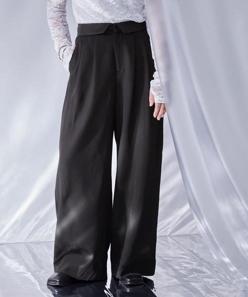 セール】2WAYシアーコンビワイドパンツ（スラックス）｜ELUNIS