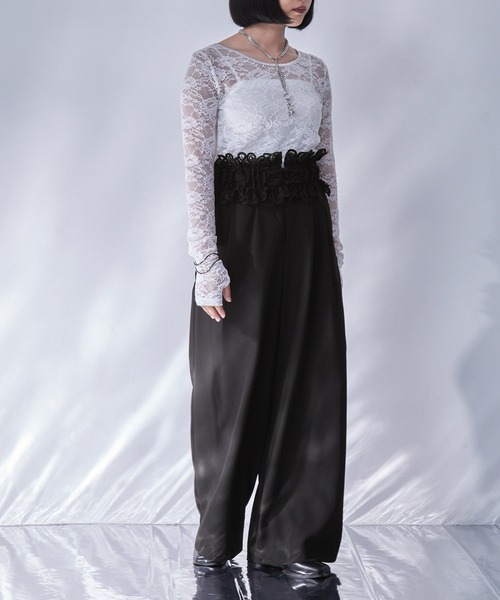 セール】2WAYシアーコンビワイドパンツ（スラックス）｜ELUNIS