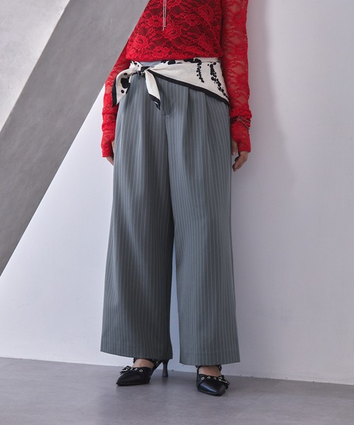 ELUNIS(エルニス)の「2WAYシアーコンビワイドパンツ(スラックス・レディース・ブラック/グレー系・0/1)」の19枚目の写真