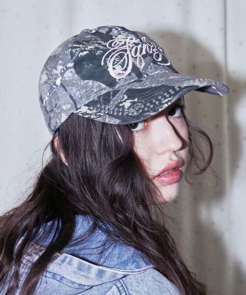 WEB限定 / ラインストーンロゴキャップ / sqnz studs cap（キャップ