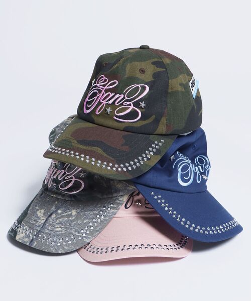 WEB限定 / ラインストーンロゴキャップ / sqnz studs cap（キャップ