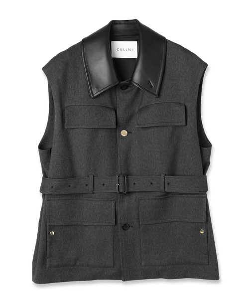 CULLNI（クルニ）の「Faux Denim Safari Vest（ベスト・メンズ・ネイビー/ブルー/ブラック・1/0/2）」の12枚目の写真