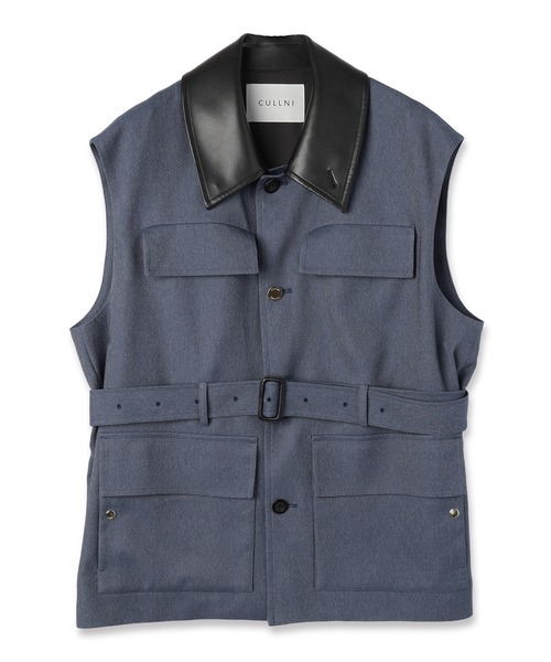 CULLNI（クルニ）の「Faux Denim Safari Vest（ベスト・メンズ・ネイビー/ブルー/ブラック・1/0/2）」の16枚目の写真