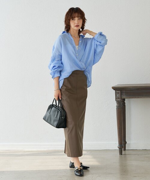 RIVE DROITE(リヴドロワ)の「合皮タイトスカート(スカート・レディース・ブラウン/ブラック・38/36)」の13枚目の写真