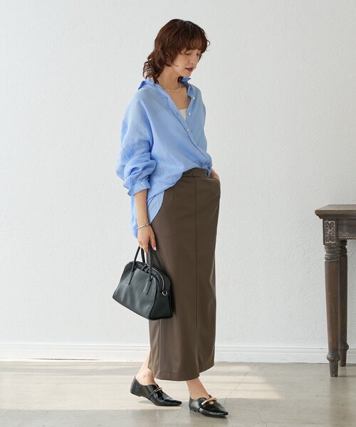 RIVE DROITE(リヴドロワ)の「合皮タイトスカート(スカート・レディース・ブラウン/ブラック・38/36)」の14枚目の写真