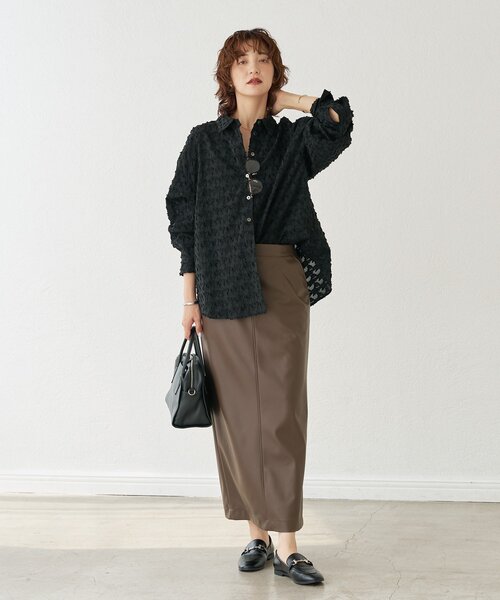 RIVE DROITE(リヴドロワ)の「合皮タイトスカート(スカート・レディース・ブラウン/ブラック・38/36)」の19枚目の写真