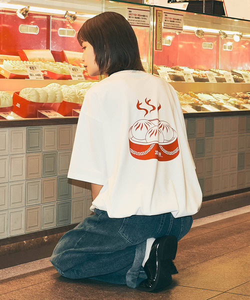 Tシャツ・カットソー overdue flair : 25SS / BUTTON EYELET T-SHIRT (3colors) 551蓬莱×UR ドロストショートスリーブTシャツ（Tシャツ