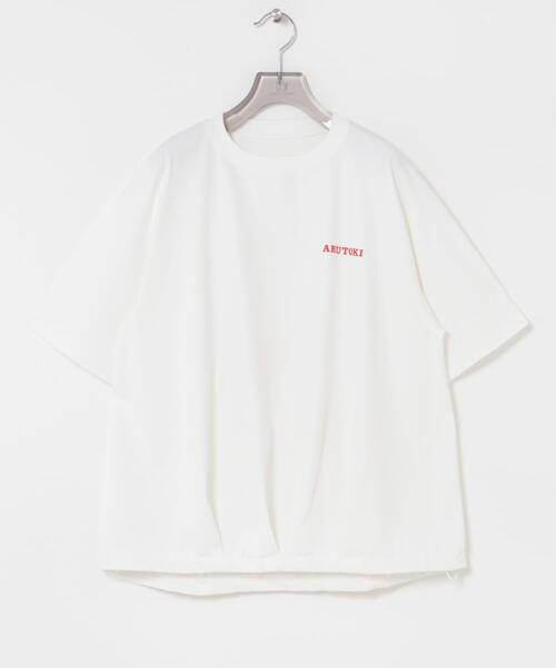 Tシャツ・カットソー overdue flair : 25SS / BUTTON EYELET T-SHIRT (3colors) 551蓬莱×UR ドロストショートスリーブTシャツ（Tシャツ