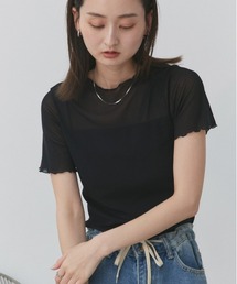 シアー」に該当するトップス（ブラック/黒色系）ファッション