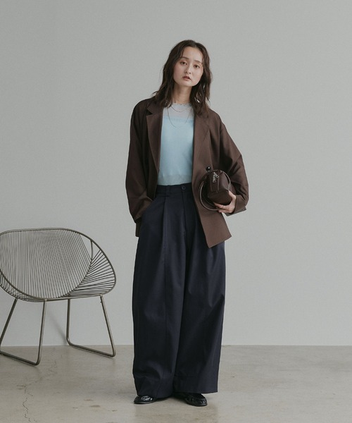 ad thie(アドティエ)の「ハーフスリーブ メローシアートップス(Tシャツ/カットソー・レディース・チャコール/ピンク/ライトグリーン/オフホワイト/ブラック/ブラウン/スモークピンク/ライトブルー・FREE/MEDIUM/LARGE)」の15枚目の写真
