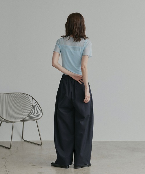 ad thie(アドティエ)の「ハーフスリーブ メローシアートップス(Tシャツ/カットソー・レディース・チャコール/ピンク/ライトグリーン/オフホワイト/ブラック/ブラウン/スモークピンク/ライトブルー・FREE/MEDIUM/LARGE)」の19枚目の写真