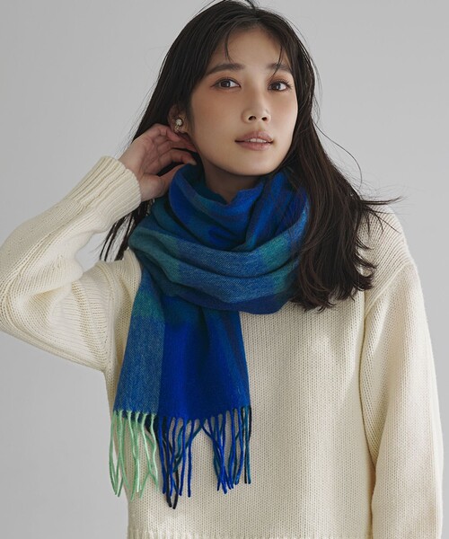 カシミヤ チェック マフラー（マフラー）｜23区（ニジュウサンク）の