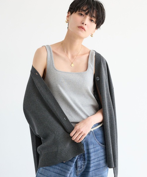 BARNYARDSTORM(バンヤードストーム)の「BARNYARDSTORM / スクエアリブタンクトップ / マシンウォッシャブル(その他トップス・レディース・グレー/ブラウン/ホワイト/ブラック・FREE)」の4枚目の写真