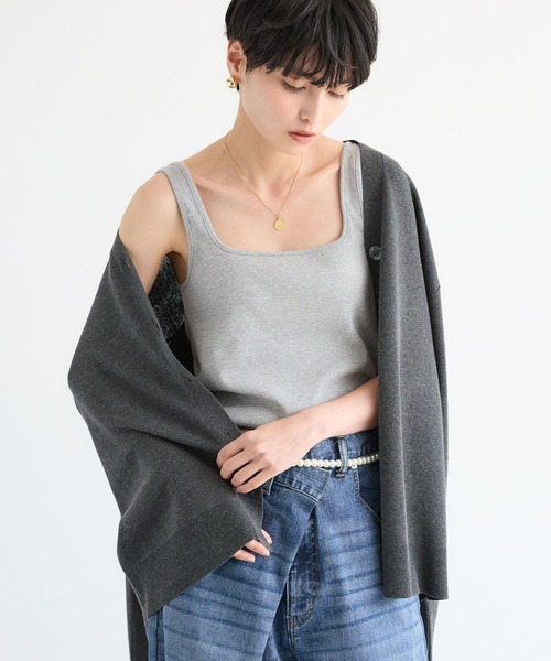 BARNYARDSTORM(バンヤードストーム)の「BARNYARDSTORM / スクエアリブタンクトップ / マシンウォッシャブル(その他トップス・レディース・グレー/ブラウン/ホワイト/ブラック・FREE)」の5枚目の写真