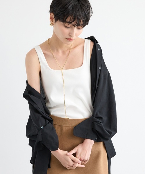 BARNYARDSTORM(バンヤードストーム)の「BARNYARDSTORM / スクエアリブタンクトップ / マシンウォッシャブル(その他トップス・レディース・グレー/ブラウン/ホワイト/ブラック・FREE)」の9枚目の写真