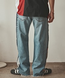 Side switching Denim Easy pants(Euro calendar) デニムパンツ