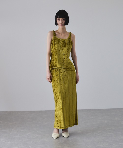 MILLER(ミラー)の「【Miller for ADAM ET ROPE'】別注 ベロアSkirt(スカート・レディース・ネイビー/グリーン・FREE)」の6枚目の写真