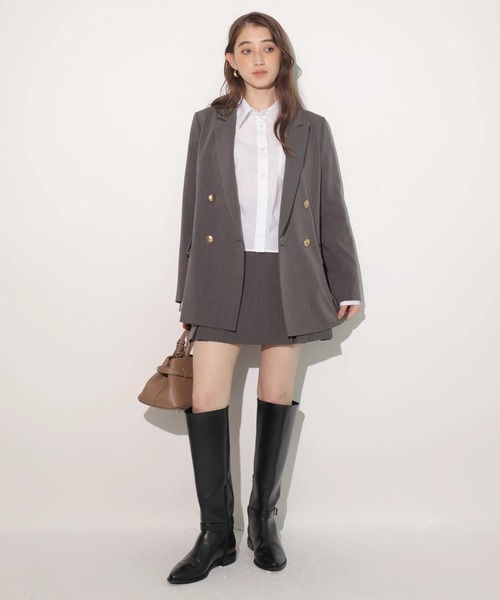 Rirandture（リランドチュール）の「ボックスプリーツミニスカート（スカート・レディース・チャコールグレー/モカ/ブラック・2/1/0）」の7枚目の写真