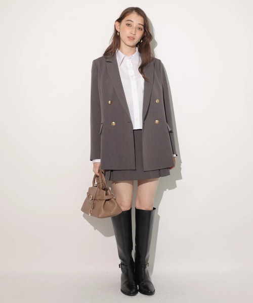 Rirandture（リランドチュール）の「ボックスプリーツミニスカート（スカート・レディース・チャコールグレー/モカ/ブラック・2/1/0）」の8枚目の写真