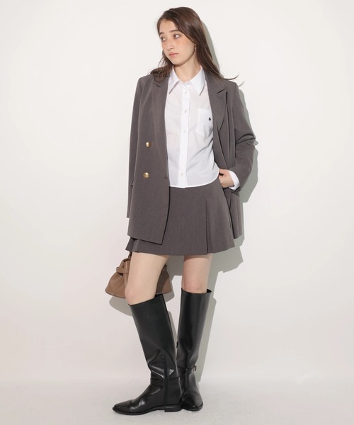 Rirandture（リランドチュール）の「ボックスプリーツミニスカート（スカート・レディース・チャコールグレー/モカ/ブラック・2/1/0）」の9枚目の写真