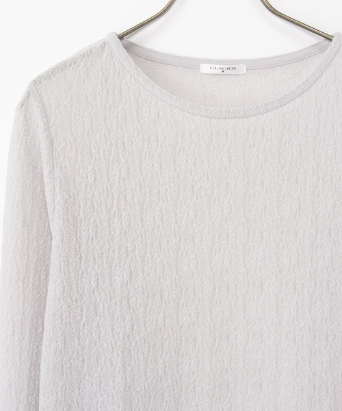 Honeys(ハニーズ)の「レーストップス(Tシャツ/カットソー・レディース・スモーキーグリーン系/アイボリー/ブラック/ライトグレー・M/LL/L/S)」の12枚目の写真