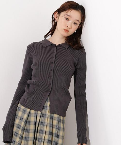 N.(N. Natural Beauty Basic)(エヌエヌナチュラルビューティーベーシック)の「ポロカラーリブニット(ポロシャツ・レディース・レッド/ブルー/グレー・MEDIUM)」の2枚目の写真