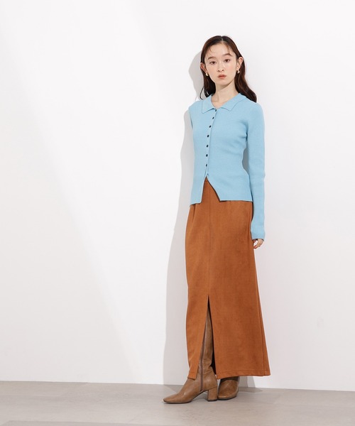 N.(N. Natural Beauty Basic)(エヌエヌナチュラルビューティーベーシック)の「ポロカラーリブニット(ポロシャツ・レディース・レッド/ブルー/グレー・MEDIUM)」の18枚目の写真