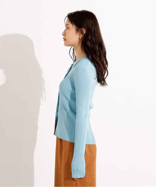 N.(N. Natural Beauty Basic)(エヌエヌナチュラルビューティーベーシック)の「ポロカラーリブニット(ポロシャツ・レディース・レッド/ブルー/グレー・MEDIUM)」の12枚目の写真