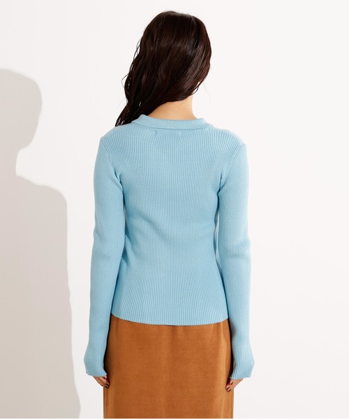 N.(N. Natural Beauty Basic)(エヌエヌナチュラルビューティーベーシック)の「ポロカラーリブニット(ポロシャツ・レディース・レッド/ブルー/グレー・MEDIUM)」の13枚目の写真