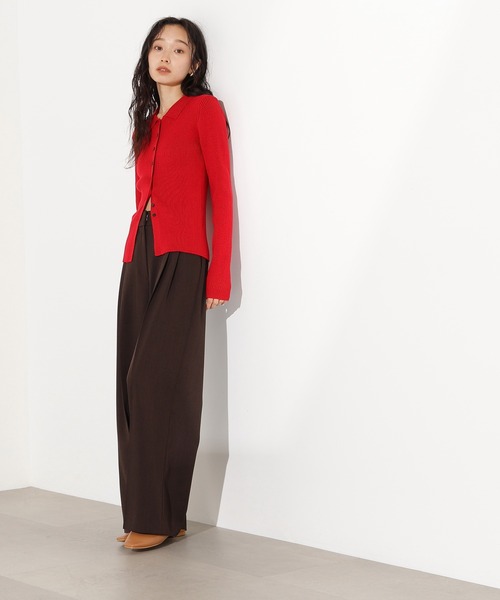 N.(N. Natural Beauty Basic)(エヌエヌナチュラルビューティーベーシック)の「ポロカラーリブニット(ポロシャツ・レディース・レッド/ブルー/グレー・MEDIUM)」の8枚目の写真