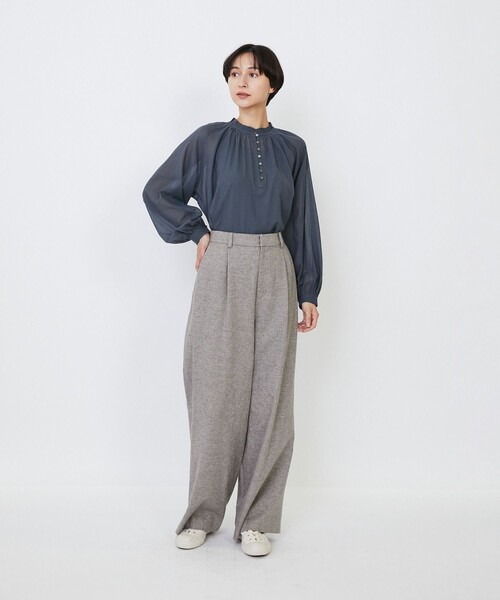 LOISIR(ロワズィール)の「【MTサイズ有り】ギャバジンストレートパンツ(その他パンツ・レディース・ブラック/グレー・M/MT)」の7枚目の写真