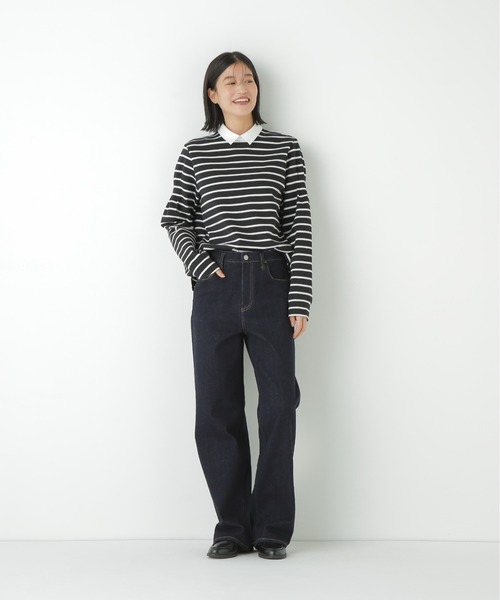 Healthy denim（ヘルシーデニム）の「◆【Healthy Denimコラボ】デニムセミワイド（デニムパンツ・レディース・ネイビー・SMALL/MEDIUM/LARGE）」の6枚目の写真