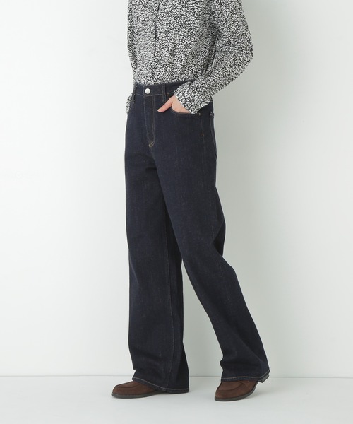 Healthy denim（ヘルシーデニム）の「◆【Healthy Denimコラボ】デニムセミワイド（デニムパンツ・レディース・ネイビー・SMALL/MEDIUM/LARGE）」の2枚目の写真