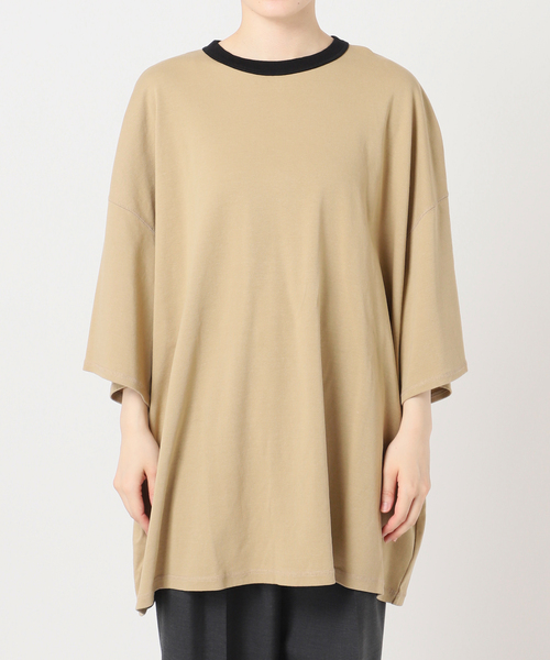 CITYSHOP（シティーショップ）の「FRAISE OVERSIZED TEE：Tシャツ（Tシャツ/カットソー・レディース・ベージュ/ブラック・FREE）」の19枚目の写真