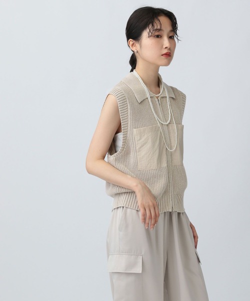 LEPSIM（レプシィム）の「加工WZIPベスト　581582（ベスト・レディース・ベージュ/ブルー/ブラック・FREE）」の19枚目の写真