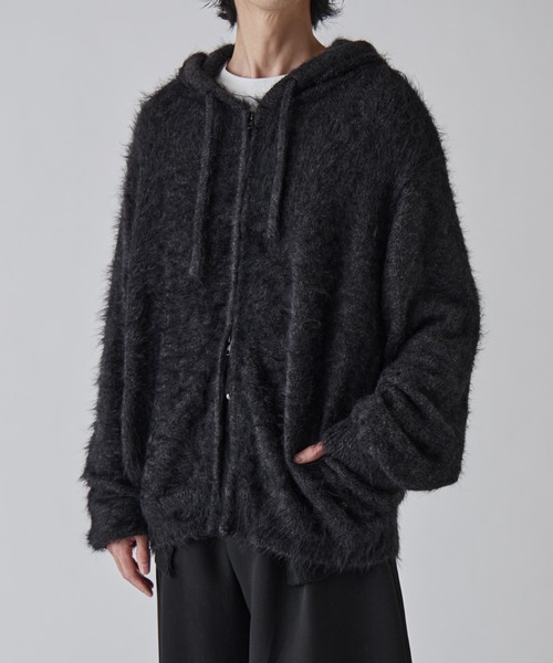 Lui's（ルイス）の「MIXシャギージップフーディ（ニット/セーター・メンズ・グレー/ダークグレー/ブラック・M/S）」の5枚目の写真