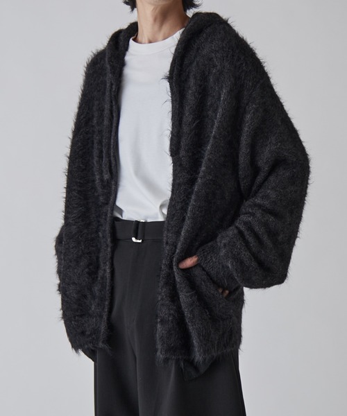 Lui's（ルイス）の「MIXシャギージップフーディ（ニット/セーター・メンズ・グレー/ダークグレー/ブラック・M/S）」の7枚目の写真