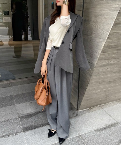 CHARME BY MICOLA(シャルムバイミコラ)の「大人な華やかさ♪シアーフロッキードレープトップス≪指穴付き≫(Tシャツ/カットソー・レディース・ブラック/オフホワイト/ピンク・FREE)」の10枚目の写真