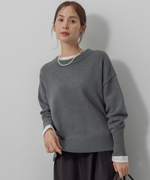 セール】コットンカシミヤMIX クルーネックニット（ニット/セーター