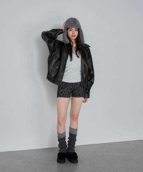 RAY CASSIN（レイカズン）の「ニットショートパンツ（その他パンツ・レディース・グレイッシュベージュ/ブラック/グレー・FREE）」の21枚目の写真