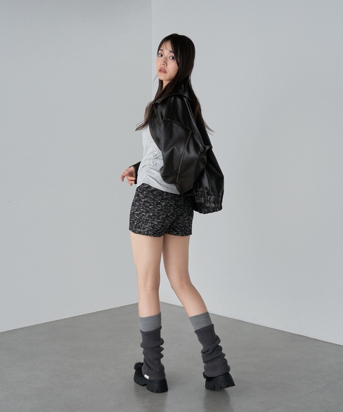 RAY CASSIN（レイカズン）の「ニットショートパンツ（その他パンツ・レディース・グレイッシュベージュ/ブラック/グレー・FREE）」の20枚目の写真