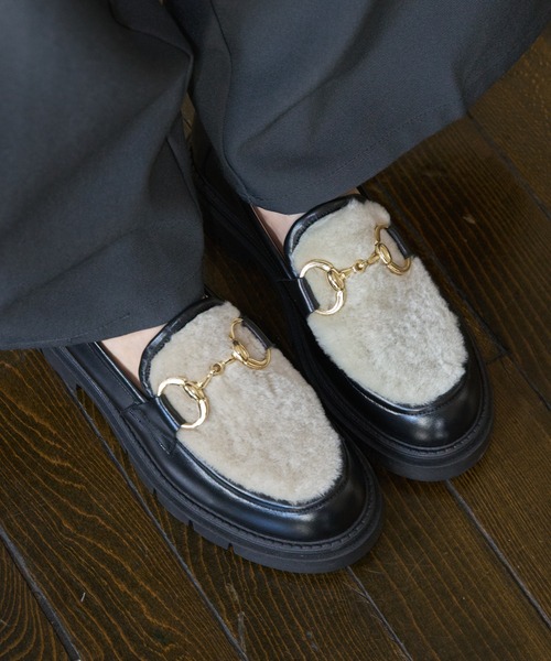 セール】【CORSO ROMA 9】シアリング厚底ビットローファー(W51618