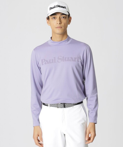 Paul Stuart GOLF モックネックシャツ ラベンダー色(M) Paul Stuart｜ポール・スチュアートのアウトドア/スポーツ（パープル