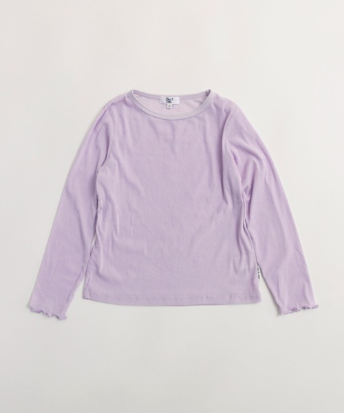 EDWIN(エドウィン)の「【Ou? by EDWIN】ベロア調シアー長袖Tシャツ(Tシャツ/カットソー・キッズ・ブラウン/ラベンダー/オフホワイト・140/110/90/130/100/150/120)」の1枚目の写真