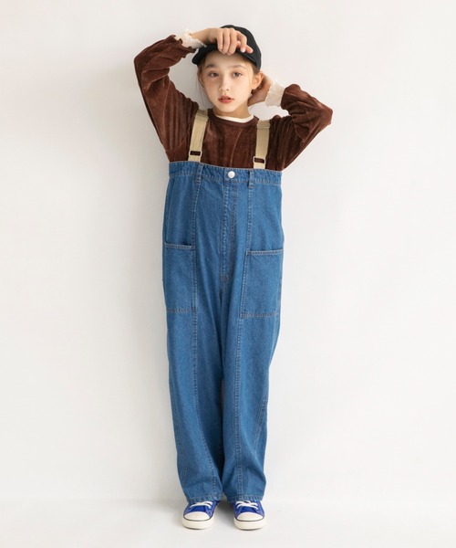 EDWIN（エドウィン）の「【Ou? by EDWIN】ベロア調シアー長袖Tシャツ（Tシャツ/カットソー・キッズ・ブラウン/ラベンダー/オフホワイト・140/110/90/130/100/150/120）」の14枚目の写真