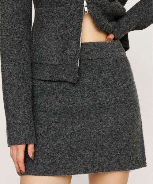 SLY(スライ)の「SHORTS IN KNIT S/SK ショーツイン ニット ショートスカート 秋服 冬服(スカート・レディース・ブラック系その他2/杢グレー/ブラウン/ベージュ系その他・FREE)」の1枚目の写真