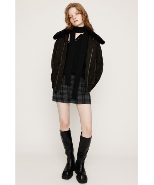 SLY(スライ)の「SHORTS IN KNIT S/SK ショーツイン ニット ショートスカート 秋服 冬服(スカート・レディース・ブラック系その他2/杢グレー/ブラウン/ベージュ系その他・FREE)」の6枚目の写真
