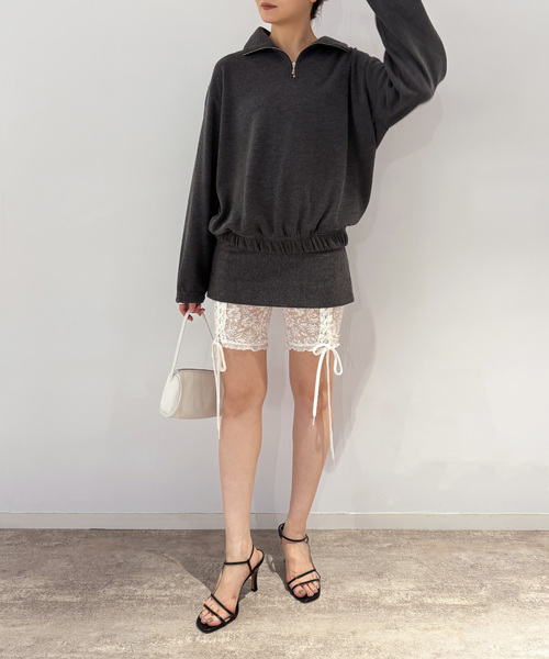 EDIT. FOR LULU（エディットフォールル）の「【YUHAN WANG/ユハン ワン】laced biker shorts（その他パンツ・レディース・ホワイト・SMALL/MEDIUM）」の2枚目の写真